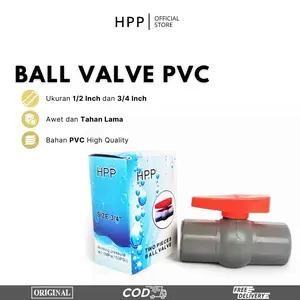 HPP Ball Valve Ukuran 1/2 Inch & 3/4 Inch Bahan PVC Stop Kran Pipa Ballvalve