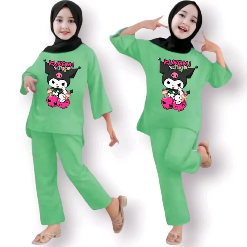 SETELAN ANAK VIRAL USIA 2-12thn KUROMI PINK 4