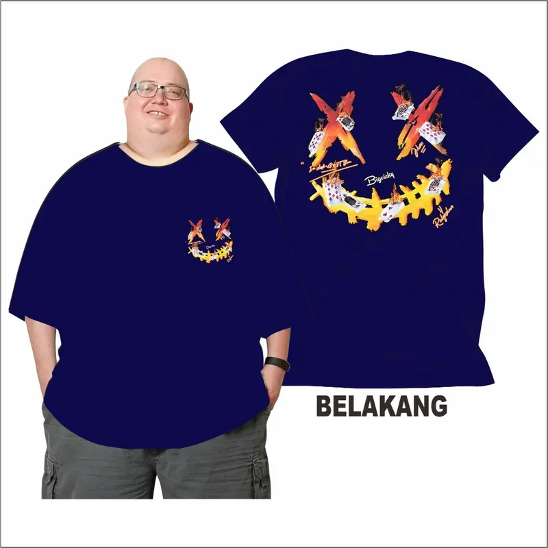 Jk  Bb 150 Kg Kaos Jumbo Big Size Dewasa X Card 2XL Sampai 7XL Pria Dan Wanita Bahan Semi Katun Combed 24s 1