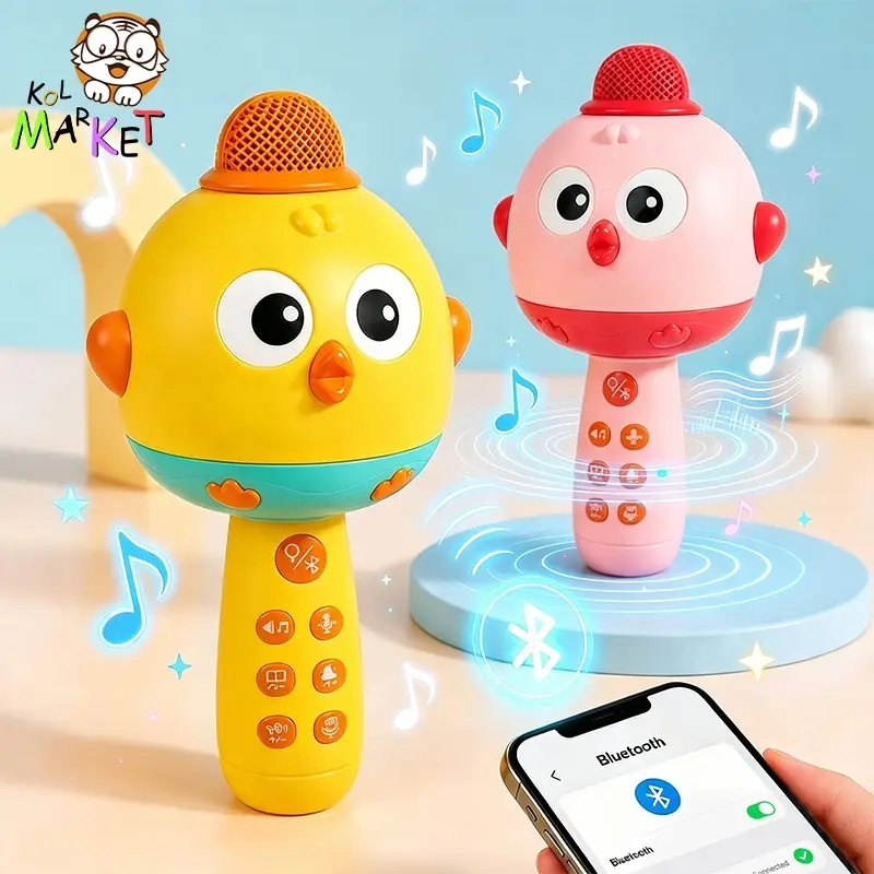 Mainan Mikrofon Anak Bluetooth Karaoke Musik Cerita Voice Changer Recorder