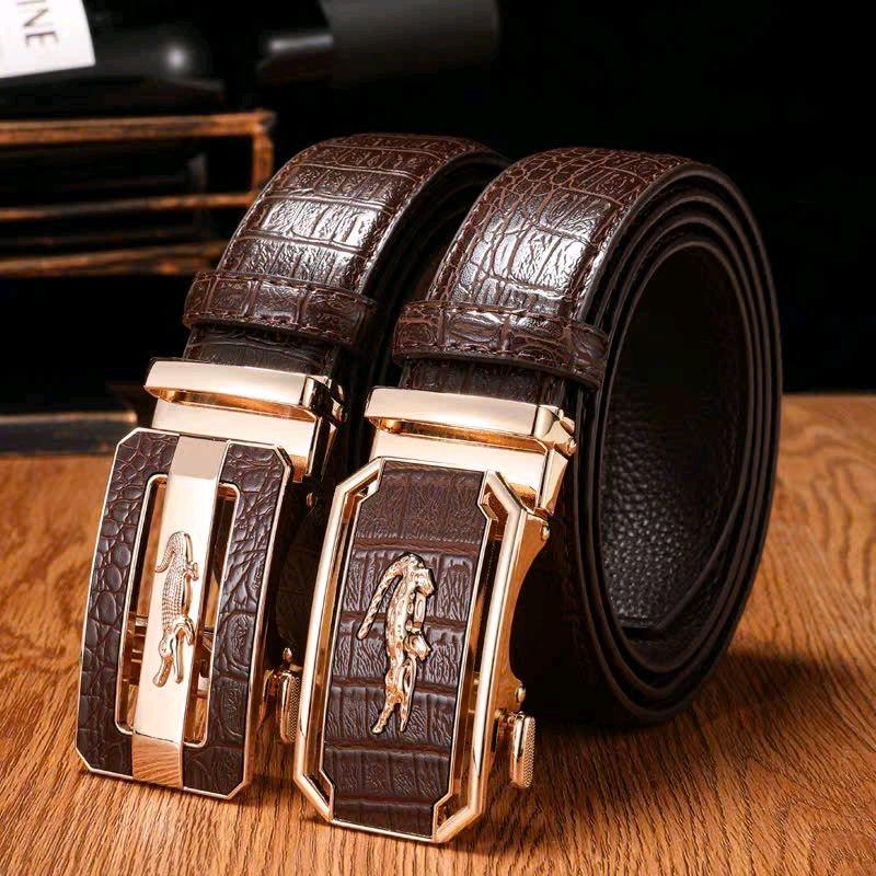 Dây Thắt Lưng Nam Cá Sấu Khóa Tự Động Hợp Kim Cao Cấp Bản 3.5cm Dài 115cm Phong Cách Lịch Lãm Sang Trọng