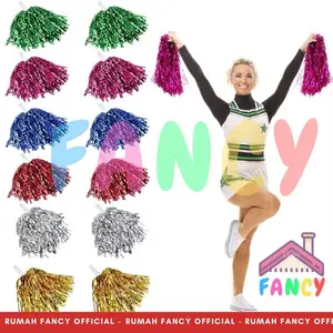 Pompom Cheerleader Rumbai / Pom Pom Tari Dapat 1 Pasang / 2 Pcs