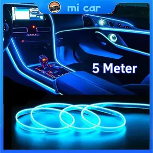 [micar]5 Meter Paket Lampu Strip Neon LED Flex  Waterproof /panjang aesthetic  ice blue Fleksibel Panjang usb Untuk Dekorasi Interior Mobil Suasana Interior Lampu/Lengkap Siap Pakai Led Selang Lampu Hias Anti Kabel