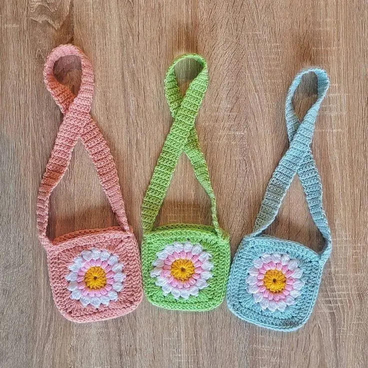 tas selampang anak sunflower crochet