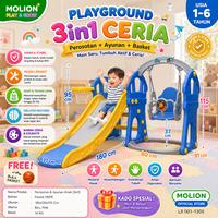 Gambar Molion Mainan Perosotan Ayunan Anak M1305 Seluncuran Motif Rumah HDPE Aman Anti Slip dengan Ring Basket dan Pegangan Lebar untuk Melatih Keseimbangan - Plastik - Blue - PInk dari Molion Toys.IDN Kota Administrasi Jakarta Utara 1 Tokopedia