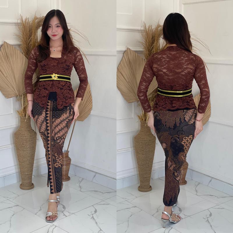 (KEBAYA SAJA) /Kebaya jadi Sofia full Strait / kebaya modern / kebaya brokat/ atasan tradisional/KEBAYA EMILLY Panjang kamen bali wisuda 6