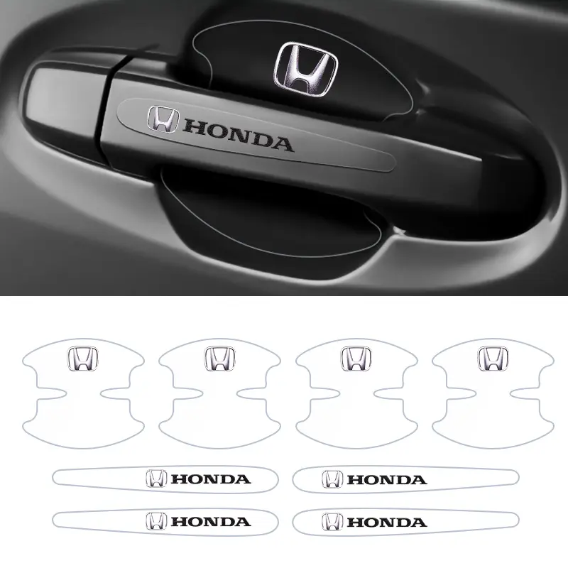 Universal 8pcs Invisible Car Door Handle Scratches Sticker Protector Film Accessories For Honda CITY FIT JAZZ VEZEL Mugen Power Civic Accord CRV Hrv
