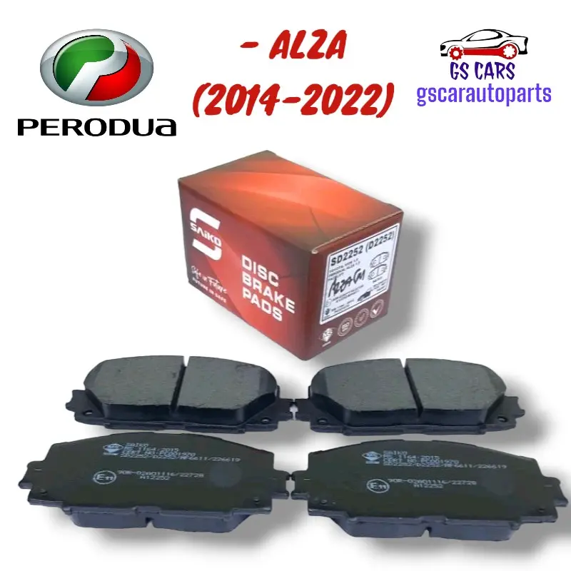 Ready stock Perodua Alza 1.5 1st Model facelift 2014-2022 4pcs Set Front Disc Brake Pad Brek Pedal Depan/Toyota Ncp93 1.5 E/J Spec 2ND Model 2007-2013 Rear Drum/Shoe Saiko SD2252 Car Automotive