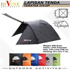 lapisan luar tenda teras untuk tenda kap 4 material outer waterproof pelindung tenda camping outdoor jahitan siler