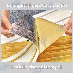 Paus Biru - List Foam Wallpaper Wall Border List Foam 3D List Dinding 2.3 Meter Wall Border Untuk Sudut Dinding Tinggal Tempel