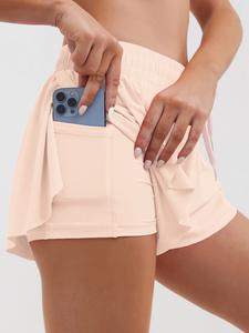 Culottes de color liso con cintura con cordón para mujer, falda de tenis con bolsillos, ropa deportiva para mujer para tenis, correr y gimnasio, conjuntos de verano 2024