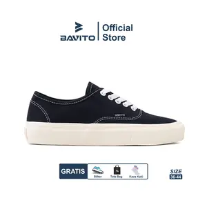 Bavito 36-44 Armagan Authentic Hitam Putih - Sepatu Sneakers Casual Pria Wanita Menyala
