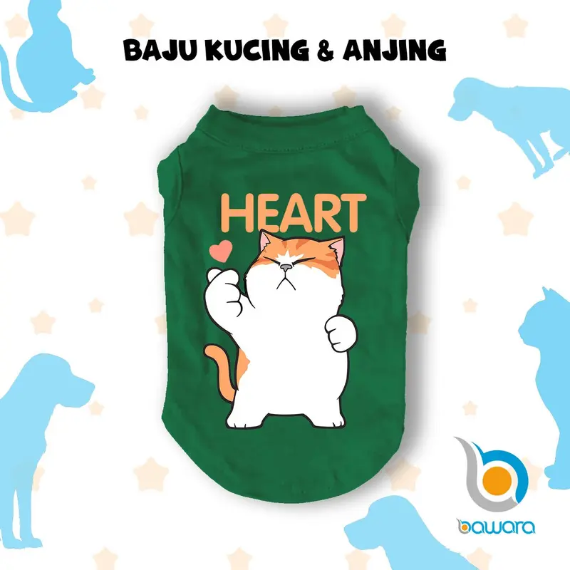 Baju Kucing Anjing Kelinci Monyet Lucu Murah Aksesoris Hewan Kecil Motif Gambar Kucing Saranghae - Wawoye Store 6