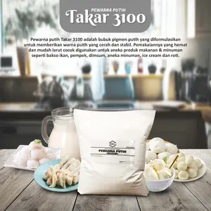 Pewarna Putih Takar 3100 / Pewarna makanan / Pewarna minuman / Pemutih Makanan / Tidak sama dengan opaque white atau titanium dioxide / Pemutih dimsum / pemutih mie / pemutih bakso