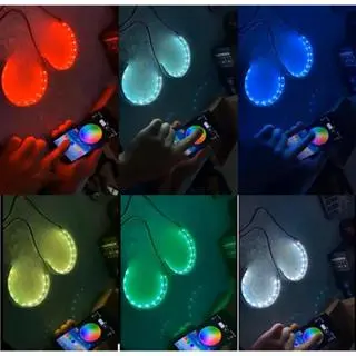 LAMPU LED ALIS DEMON EYE LAMPU DEVIL EYE RGB CONTROLLER KONEKSI BLUETOOTH 12 LED 12/24V 23CM 2
