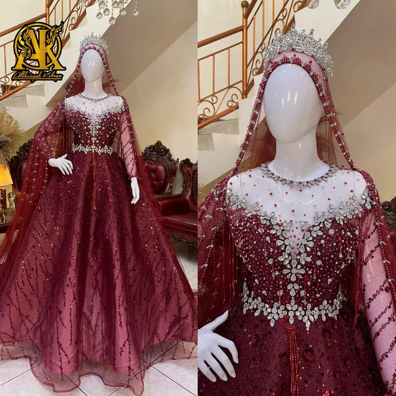 Gaun pengantin barbie luxury gradasi full payet Mewah 2