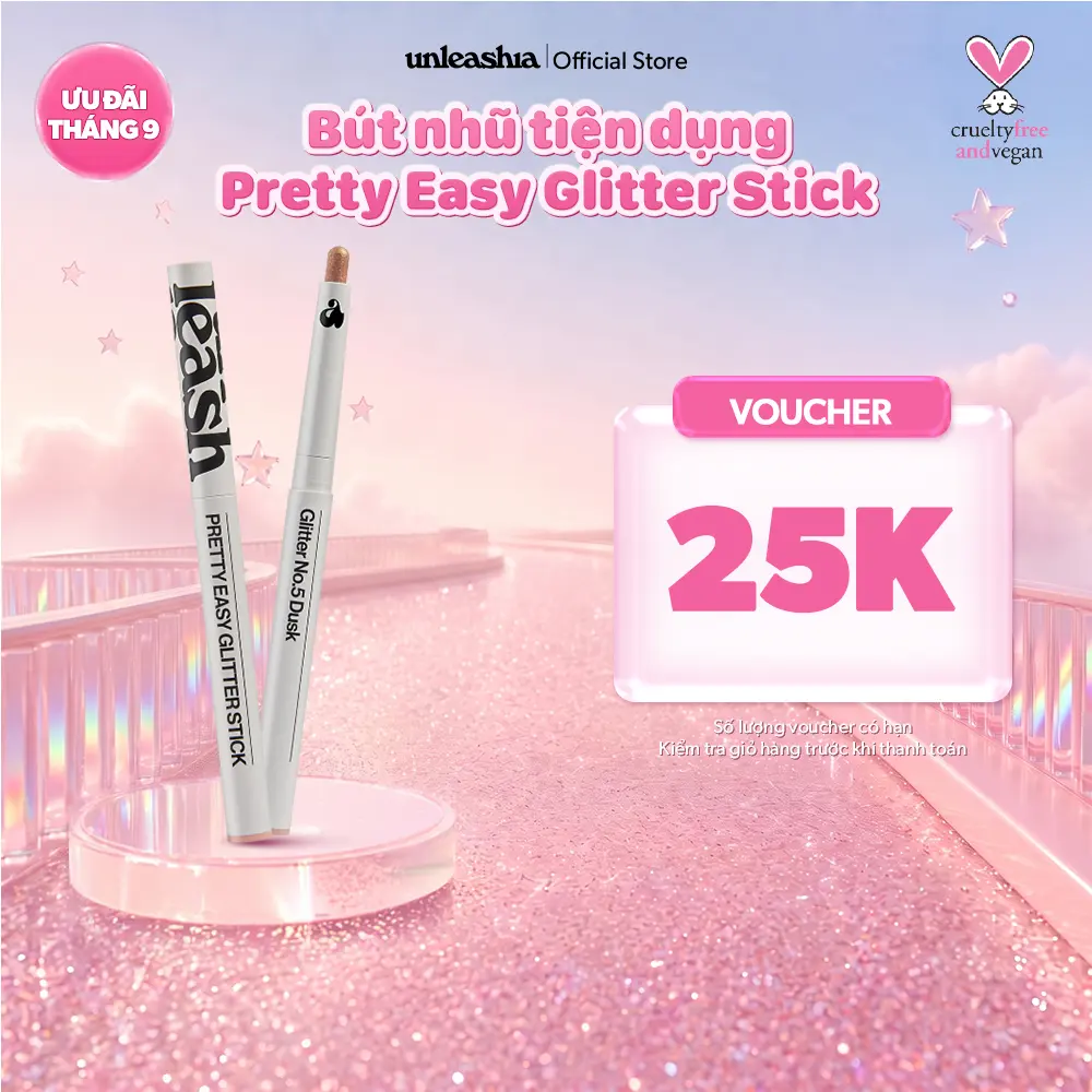 Bút nhũ tiện dụng UNLEASHIA Pretty Easy Glitter Stick - Bám dính nhẹ nhàng, chống oxi hóa với 7 màu lựa chọn 2g