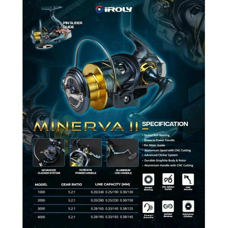 Reel IROLY MINERVA II HG 1000 2000 3000 4000 POWER HANDLE 1