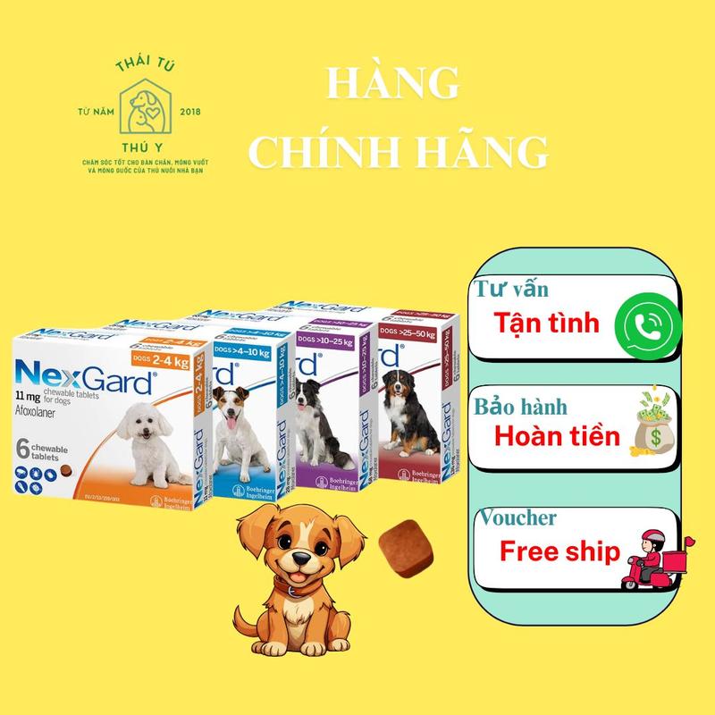  Boehringer Ingelheim Viên Nhai NexGard-HÀNG CHÍNH HÃNG Trị Ve Rận Bọ Chét Cho Chó 2-4kg 4-10kg 10-25kg An Toàn Hiệu Quả . 