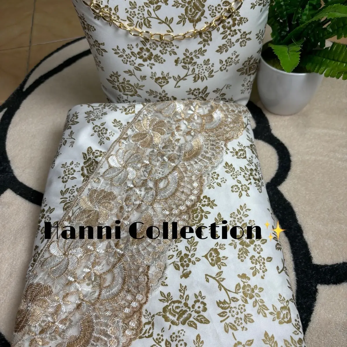 Mukena Dewasa Katun Foil Keliling Motif Corak - Muslim Wanita