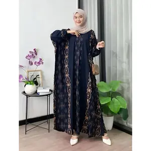 Gamis Kaftan Motif Lalidi Kaftan Jumbo LD 180 cm Bahan Rayon Premium Bahan Adem Nyaman Kaftan Wanita Muslimah