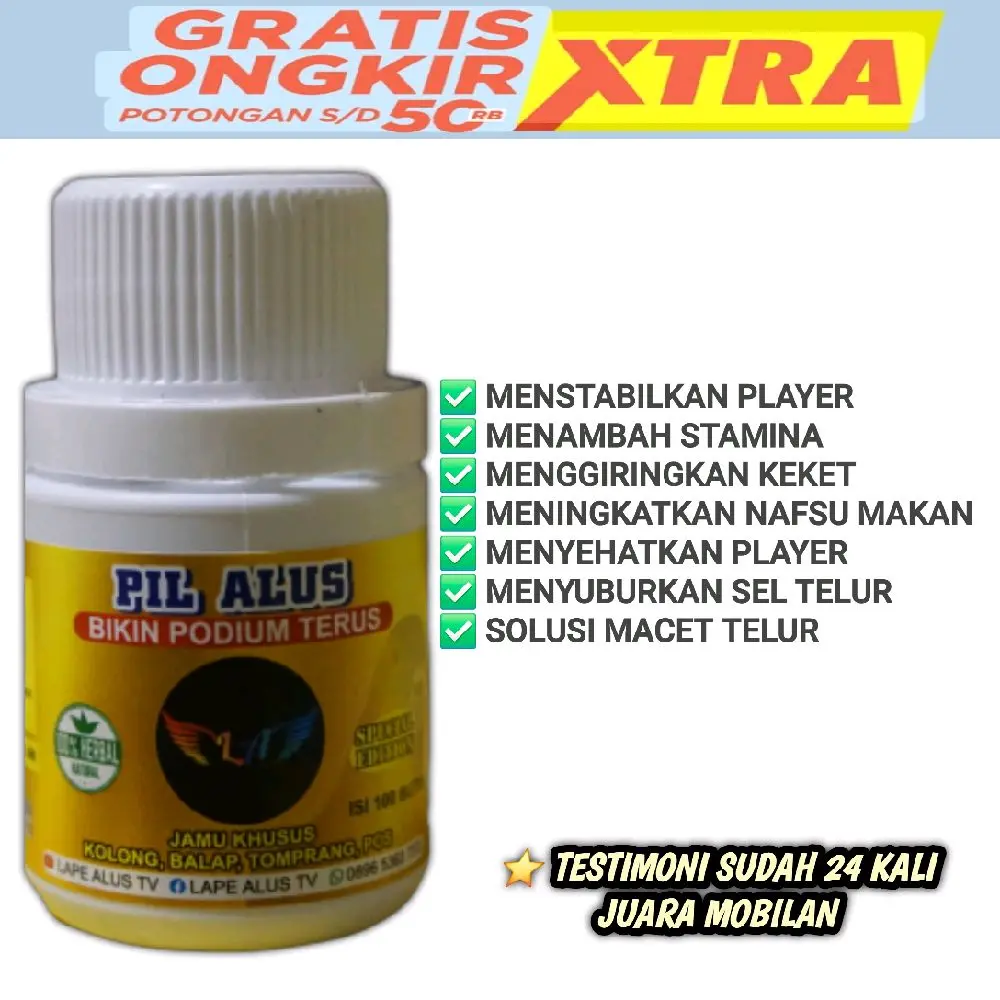 JAMU MERPATI PIL ALUS ISI 100 AGAR LEBIH STABIL DAN BERTENAGA STIKER KUNING