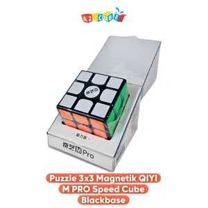 Mainan Anak Puzzle Cube 3x3 Magnetik Qiyi M Pro Magnetic BlackBase Speedcube