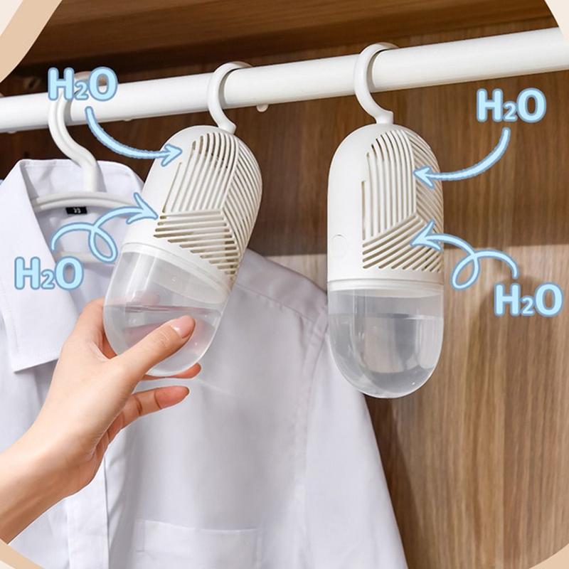Hộp khử ẩm quần áo, thiết kế đơn giản và có thể tái sử dụng, chống nấm mốc, gói hút ẩm Treo, chống ẩm, với bộ thu nước và móc, bẫy ẩm, cho tủ quần áo, tủ và tủ quần áo 0