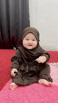 Product Review of MIMMI.ID—Shanum Set Jilbab Dress Gamis Jersey Anak Perempuan Baju Muslim Panjang Syari Cewek Wanita Setelan  Polos Newborn from A**a 2