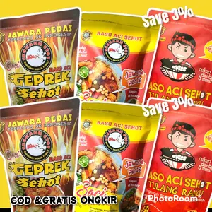 Paket bundling 6 bks , boci, geprek, bocitur Makanan Instan Food Sambal