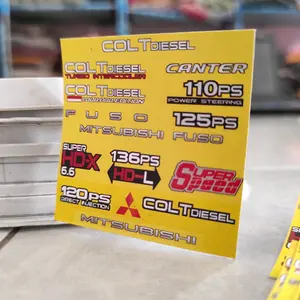 STIKER EMBLEM CANTER bisa buat truk plastik ready skala 12 14 warna kuning