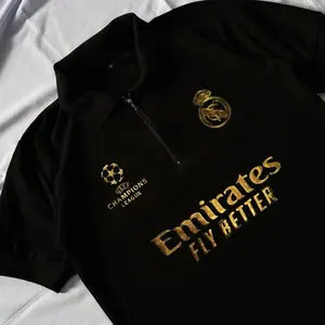 POLO ZIPPER YKK - HALA MADRID ELEGANT MEWAH ZENETH OFFICIAL STORE - Hitam pekat cotton