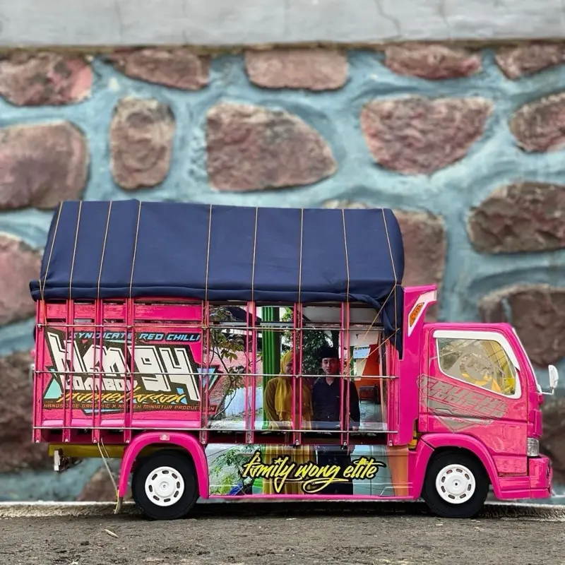 mainan anak edukasi miniatur truk oleng full variasi lampu dan free terpal termurah Roda 1