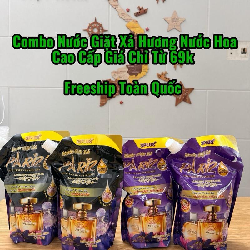 Combo Giặt Xả Hương Nước Hoa Cao Cấp Pariz 1.2kg - Vừa Giặt Vừa Xả 2 Trong 1 - Lưu Hương 24h