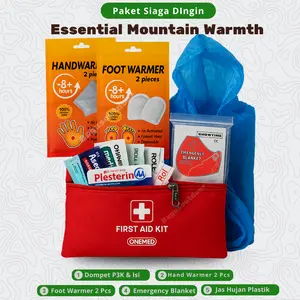 Paket Siaga Dingin Hipotermia Pendaki Gunung – P3k First Aid Kit, Hand & Foot Warmer, Jas Hujan, Selimut Darurat