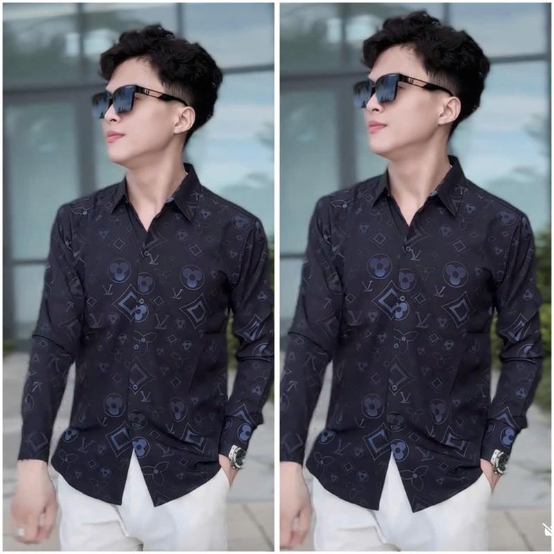 Áo Sơ Mi Nam Tay dài in chữ bản sọc nhỏ không nhăn chất Dày Dặn Form Đứng Boy Phố ST MEN STORE Menswear Shirt Cổ Tròn