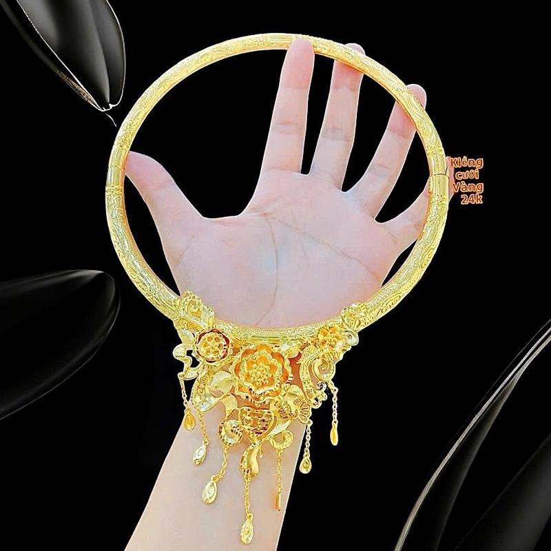Kiềng cưới mẫu mới đẹp bền màu chuẩn vang 24 phụ kiện vàng cưới