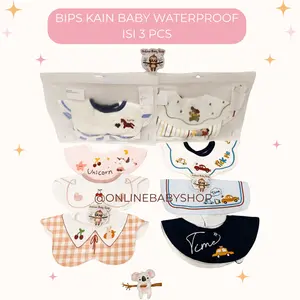 Bibs Baby Premium Waterproof Celemek Bayi Slabber Set 3 Pcs