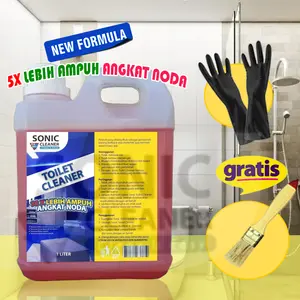 Sonic Toilet Cleaner Gratis Kuas dan Sarung Tangan - Pembersih Toilet, Kloset, Shower, Keran Stainles - Cairan Ajaib Pembersih Viral Terlaris