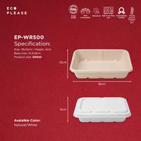 Gambar 50pcs Ecoplease 500ml Bagasse Wide Square Lunch Box + Lid Home Compostable Ecofriendly Ramah Lingkungan Biodegradable Loyang Oven Safe & Food Grade - Natural, Tanpa penutup dari Ecoplease Home Compostable Kota Tangerang Selatan 3 Tokopedia