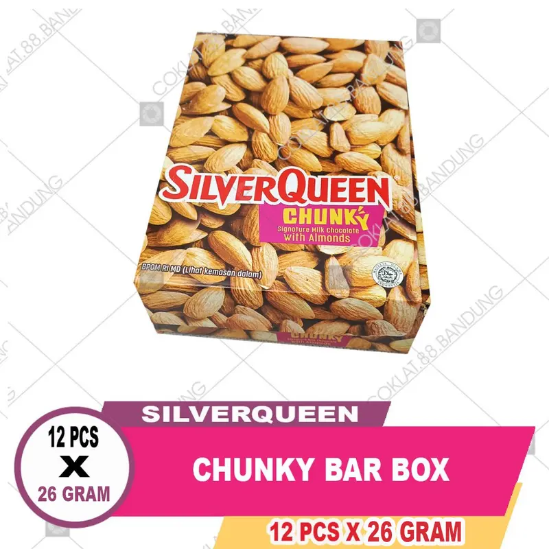 SILVERQUEEN CHUNKY BAR 1 BOX, COKLAT SILVERQUEEN CHUNKY BAR MINI 12 X 26gr, COKELAT SILVER QUEEN CHUNKY BAR 3