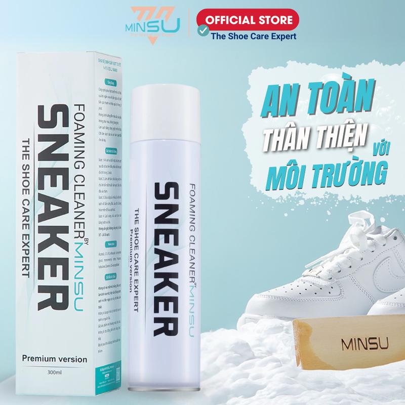 Chai Xịt Vệ Sinh Giày Sneaker Công Nghệ NANO Bọt Tuyết MINSU M5955 Giặt Khô Siêu Tốc Bảo Vệ Giày Khỏi Bị Ố Vàng, Mục, Phai Màu