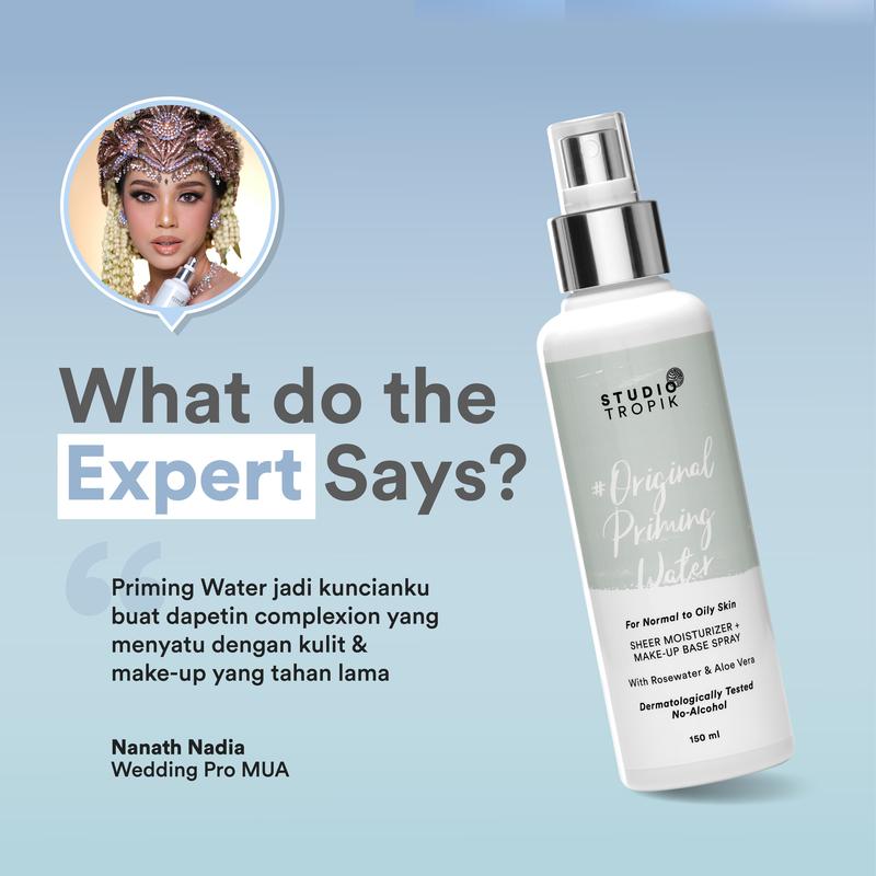 STUDIO TROPIK Original Priming Water | Primer Face Mist Spray Rekomendasi MUA | Makeup Complexion | Kulit normal kombinasi | Dengan Aloe vera dan Rose Water| Finish Soft Matte STUDIO TROPIK Original Priming Water | Primer Face Mist Spray Rekomendasi MUA | Makeup Complexion | Kulit normal kombinasi | Dengan Aloe vera dan Rose Water| Finish Soft Matte