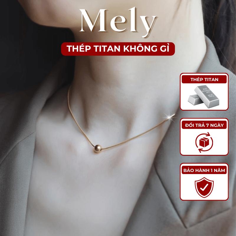 KHÔNG ĐEN GỈ Dây chuyền nữ thép Titan mạ vàng dây mì mặt bi Trang Sức thời trang phong cách thời trang Unisex - Mely TT93