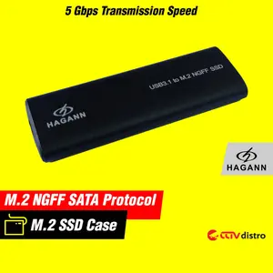 Case SSD Enclosure M.2 NGFF SATA USB 3.1 Type C Tempat SSD – Garansi 1 Tahun HAGANN HDA-E40