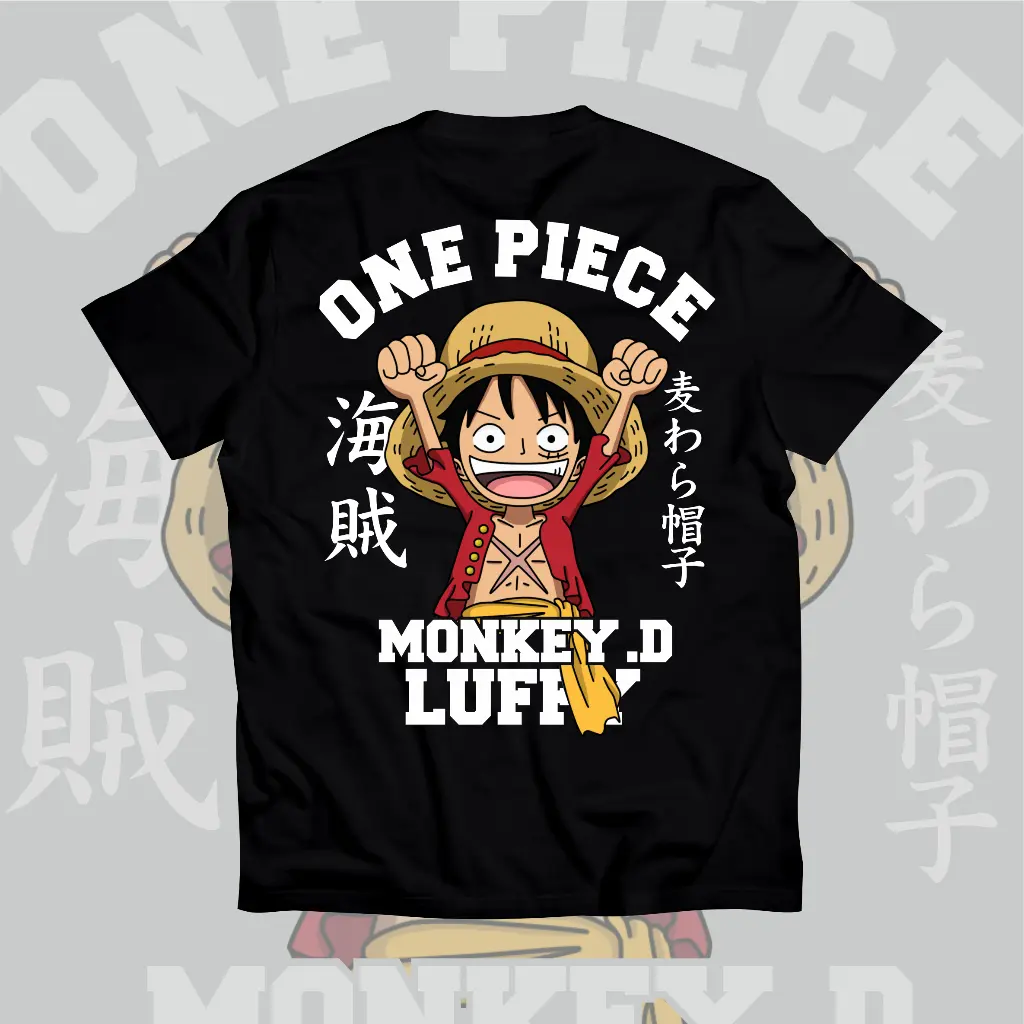 Kaos MONKEY D LUFFY ONE PIECE 0042 | Kaos Anime | T-Shirt Jepang | Baju Wibu | Distro | Unisex Streetwear | Oversize | Dewasa Anak