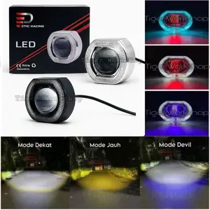 Epicracing - Projie Biled Cut Off Mini 2.5 INC D2 D3 Jauh Dekat Waterproof Plus Devil Ala Biled PNP Semua Motor
