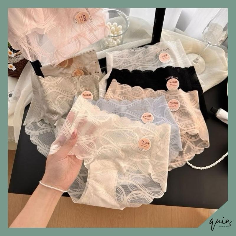 [Mở bán] Set 5 Quần Lót Nữ Ren Lưới Không Viền Mềm Mịn Thiết Kế Độc Đáo Không Đường May Co Giãn Mỏng Nhẹ Q048