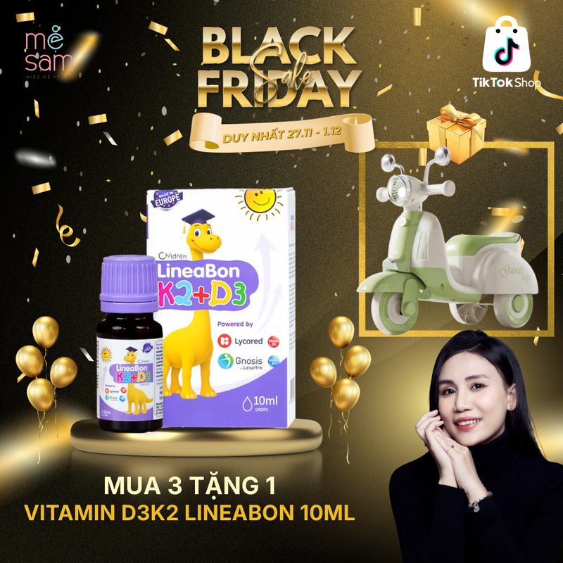 QUÀ TẶNG HẤP DẪN Mua 3 Lọ LineaBon vitamin D3 K2 10ml - Vitamin tăng chiều cao cho bé chính hãng
