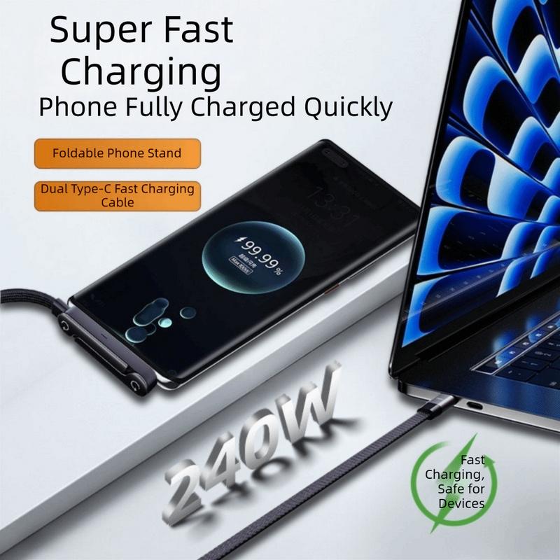 Tiết kiệm không gian Thiết kế có thể gấp gọn Giá đỡ sạc điện thoại 240W Xoay 360 độ Giá đỡ sạc Type C Loại C Sạc nhanh Giá đỡ điện thoại di động Sử dụng trên máy tính để bàn